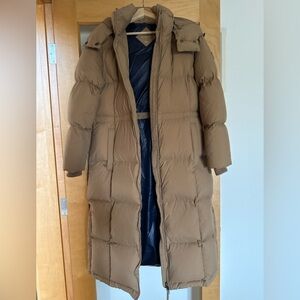 GANT The Long Down Coat – Camel/Tan – Size Small – 90/10 Down Fill